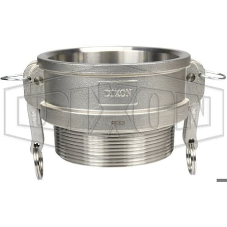 Dixon Type B Cam and Groove Coupler, 4 in Nominal, Female Coupler x MNPT End Style, 316 SS, Import G400-B-SS